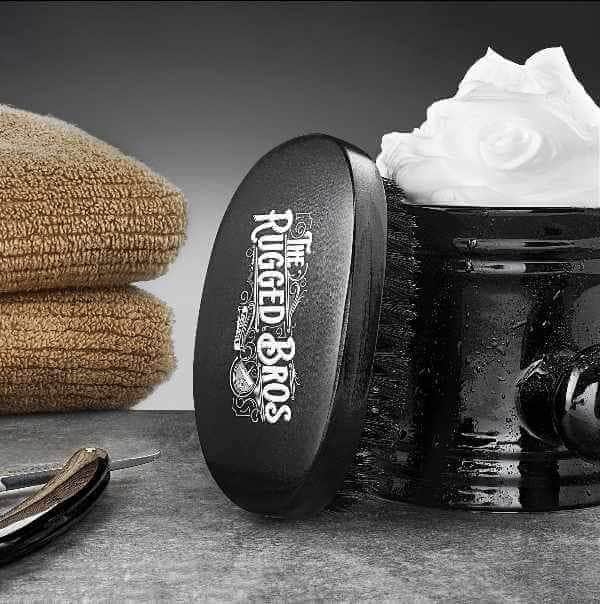 Wild-Boar-Bristle-Beard-Brush-and-shaving-items